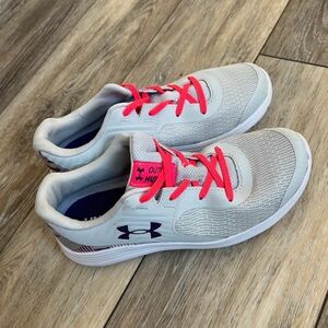 Under Armour Kids' White and Pink Sneakers